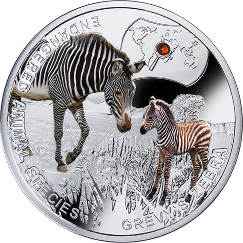Grevy’s Zebra, 1 dollar, Series: SOS to the World – Endangered Animal Species