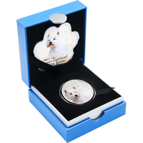 west highland white terrier silver coin
