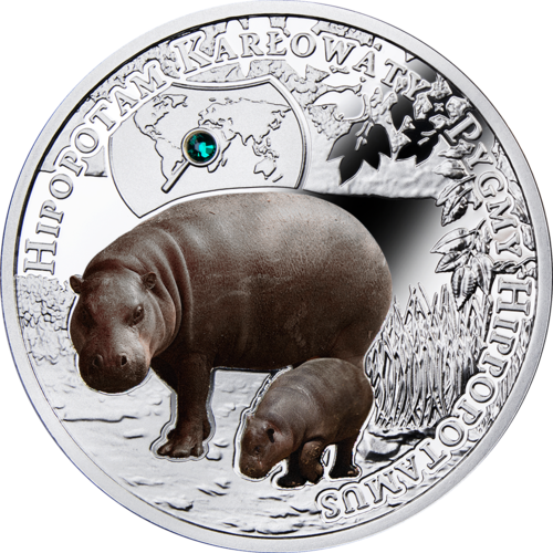 Pygmy Hippopotamus, 1 dollar, Series: SOS to the World – Endangered Animal Species