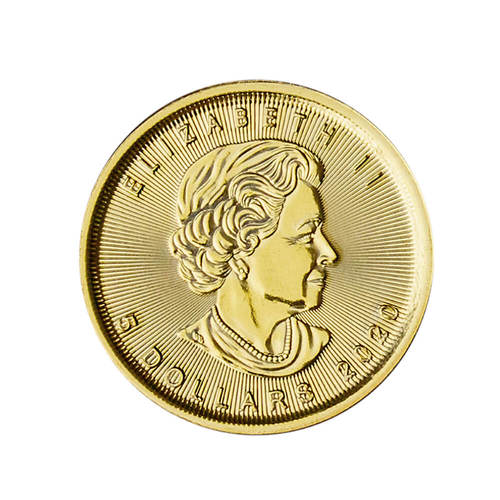 Liść Klonowy 1/10 oz. 5 dolarów kanadyjskich - Złota moneta bulionowa Maple Leaf